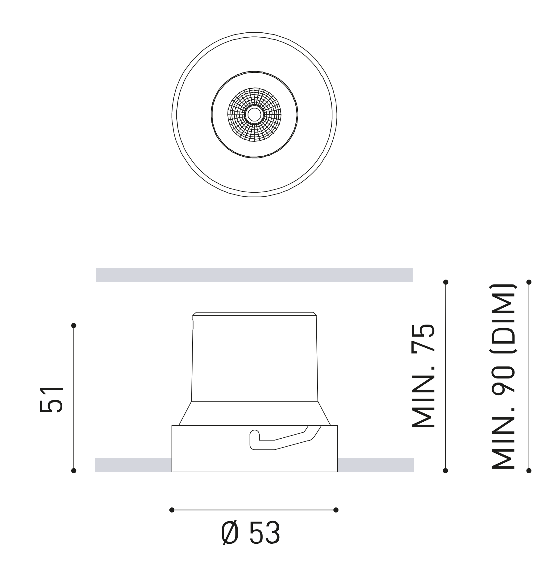 Shot Light S Trimless Spot, Negru, 2700K, Fara Dim, Unghi Fascicul 39°